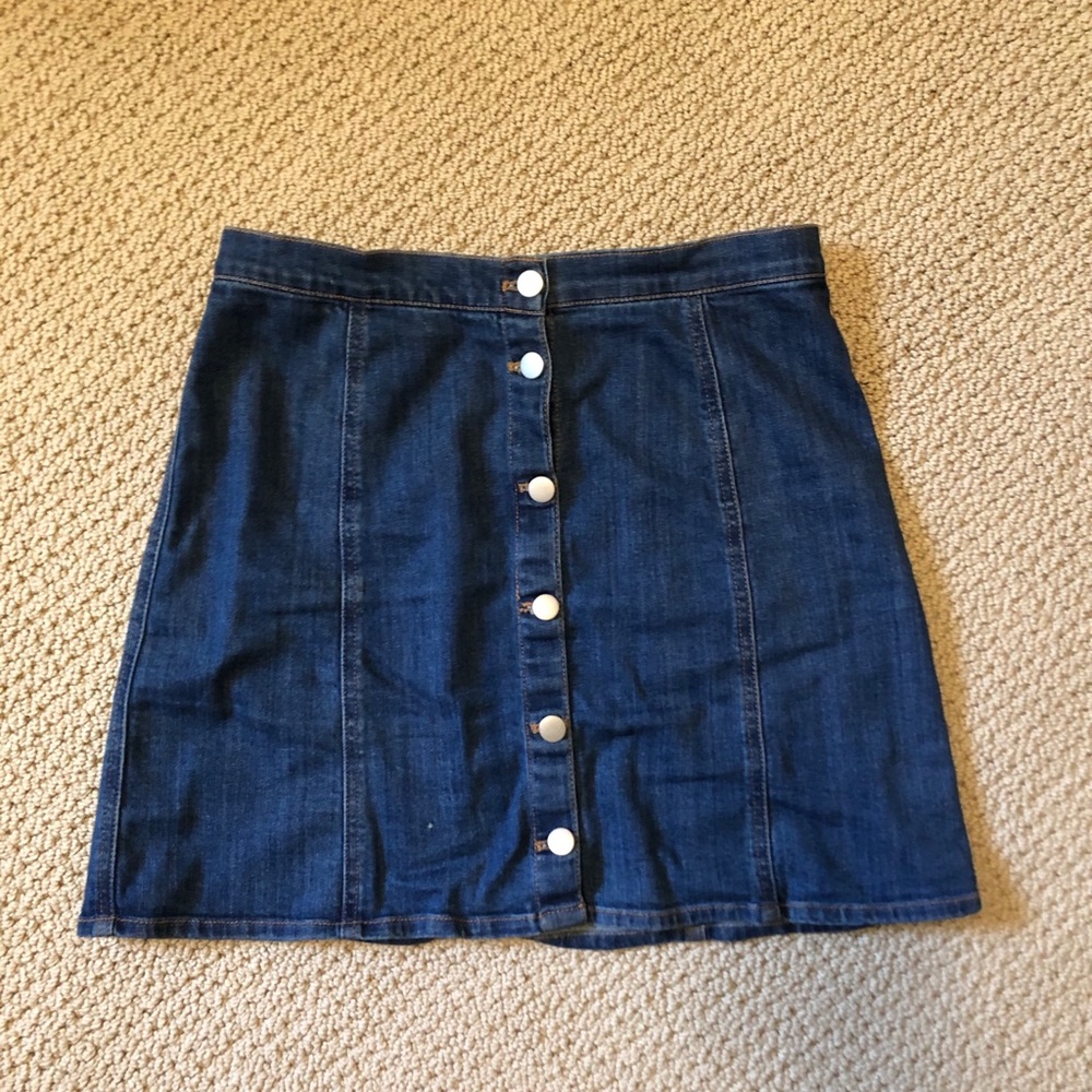 Button Down Jean Skirt